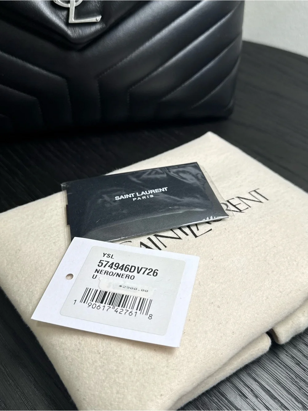 Saint Laurent YSL Loulou Medium Shoulder Bag Quilted Leather Black - Picture 9 of 9